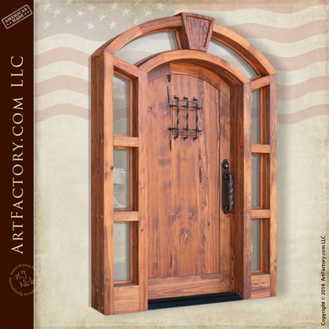 Eyebrow Arched Speakeasy Door With Custom Transom And Sidelights