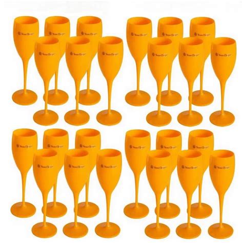 New Acrylic Veuve Pink Orange Champagne Flutes Wholesale Party Veuve