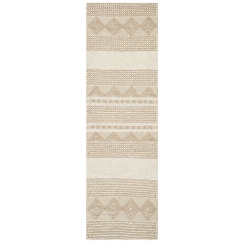 SAFAVIEH Natura Carly Geometric Braided Wool Runner Rug Beige Ivory 2