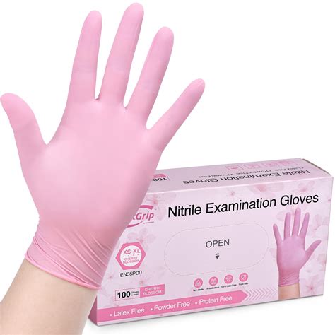 SwiftGrip Pink Nitrile Exam Gloves 3 Mil X Small 100 Ct Box Powder