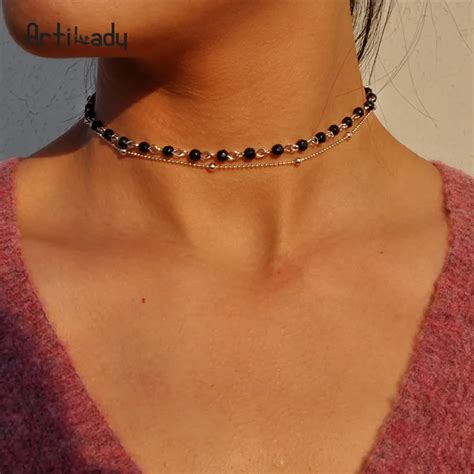 Buy Artilady Stone Beads Choker Layered Choker Necklaces For Women Jewelry T