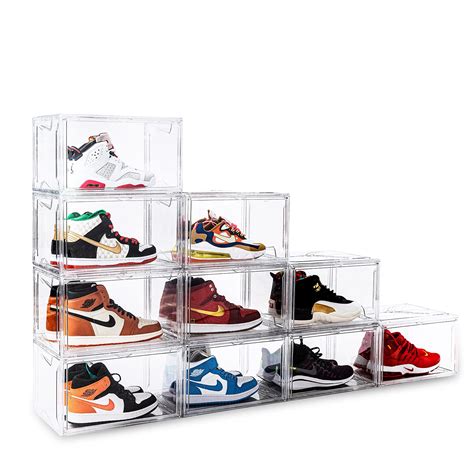 Buy Skade Shoe Boxes Clear Plastic Stackable 3 Pack10 Pack Sneaker