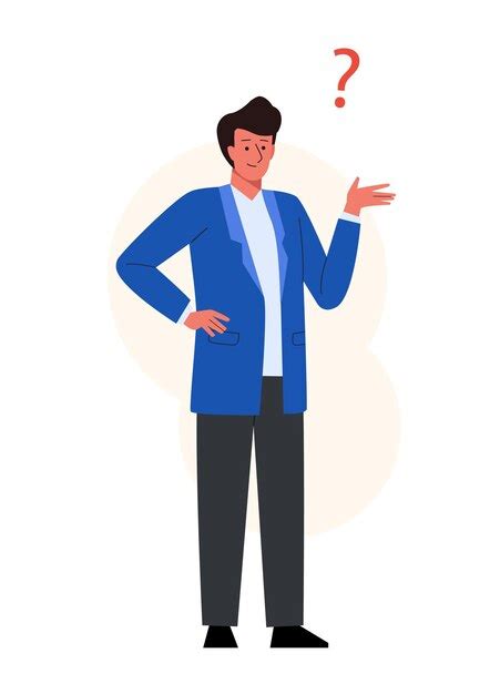 Premium Vector Man Thinking With Question Mark Male Character Design