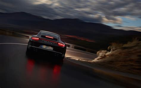 Black Sports Car Road Porsche Porsche 911 Carrera 4s Hd Wallpaper Wallpaper Flare