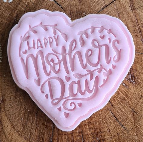 Happy Mothers Day Heart Shaped Cookie Cutter Stamper Embosser Crazy