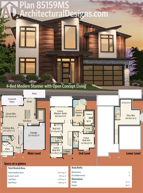 20 Modern Open Floor House Plans Pimphomee