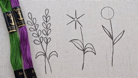 3 VERY EASY FLOWER HAND EMBROIDERY DESIGNS FOR BEGINNERS YouTube