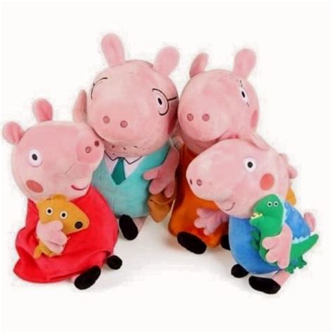 Peppa Pig e Familia Brinquedo de Pelúcia 4 Peças Papai George Mãe