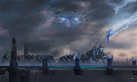 Thor Bifrost Battle Painting by sionwalker on DeviantArt