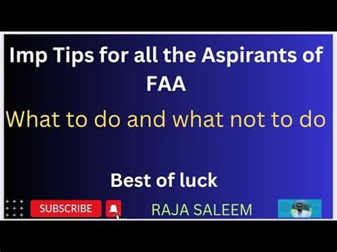 Imp Tips For Faa Aspirants What Do And What Not To Do Jkssb Faa