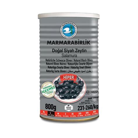 Marmarabirlik Naturlige Sorte Oliven Hiper - 800g - Danmad