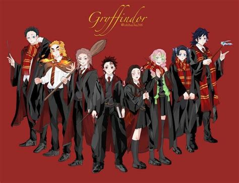 A Group Of Harry Potters Standing Next To Each Other In Front Of A Red