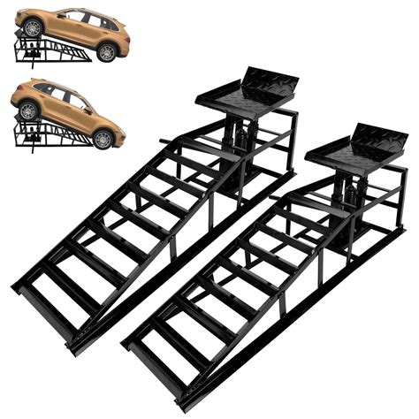 Confote 2 Packs Hydraulic Car Lift Service Ramps, Automotive Repair ...