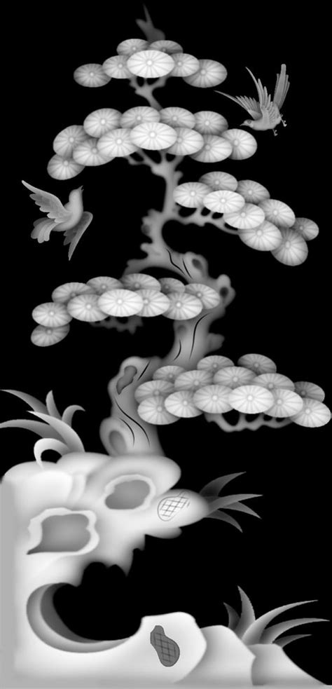 Birds Tree Grayscale Image Bmp File Arabic Cnc