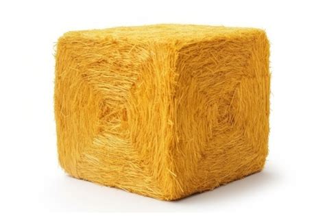 Premium Photo Golden Yellow Hay Bale Isolated On White