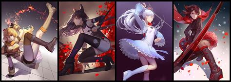 Rwby Ruby Rose Weiss Schnee Yang Xiao Long Blake Belladonna Fondo