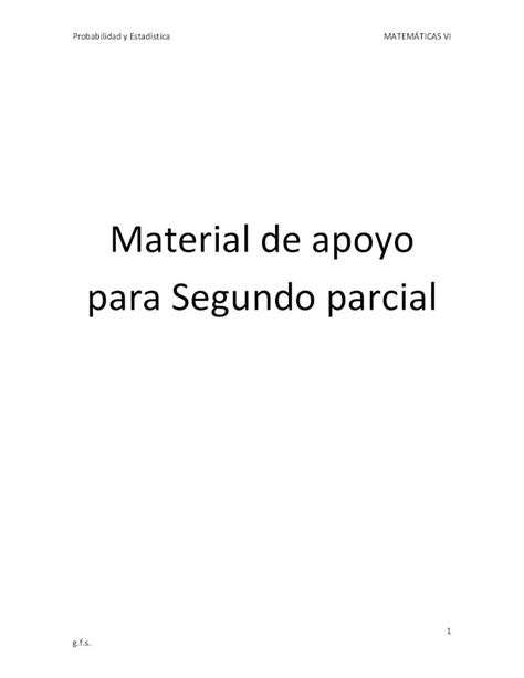 PDF Material De Apoyo Para Segundo Parcial Para Segundo Parcial