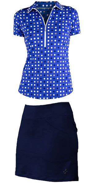 Jofit Ladies And Plus Size Golf Outfits Shirt And Skort Blue Hawaiian