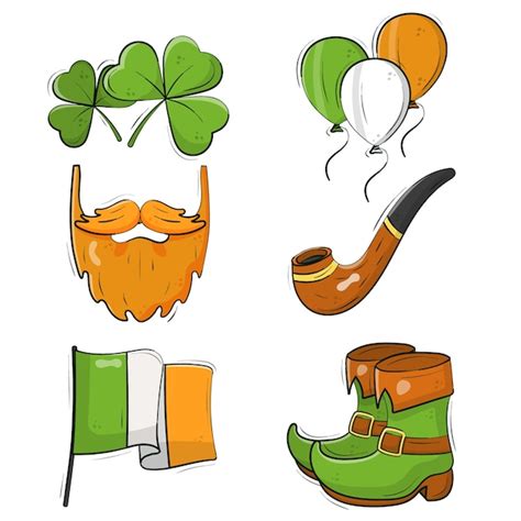 Free Vector Hand Drawn St Patricks Day Element Collection Concept