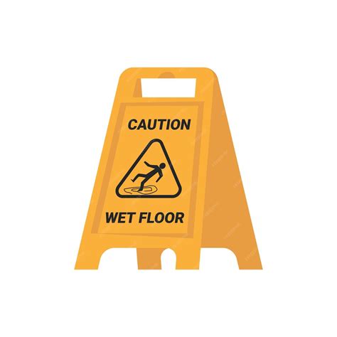 Premium Vector Caution Wet Floor Sign Cleaning And Tidying Up