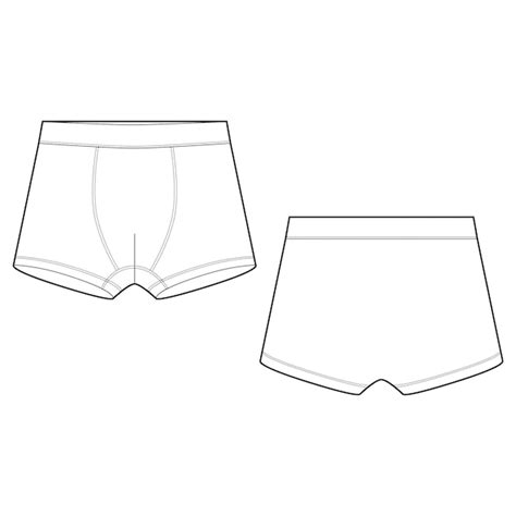 Dessins Techniques Boxer Shorts Sous V Tements Sur Fond Blanc Vecteur