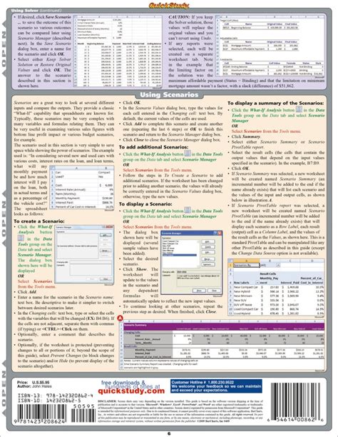 Quickstudy Excel Advanced Laminated Reference Guide