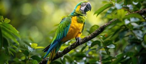 Premium Photo Colorful Parrot Perched On Tree Branch