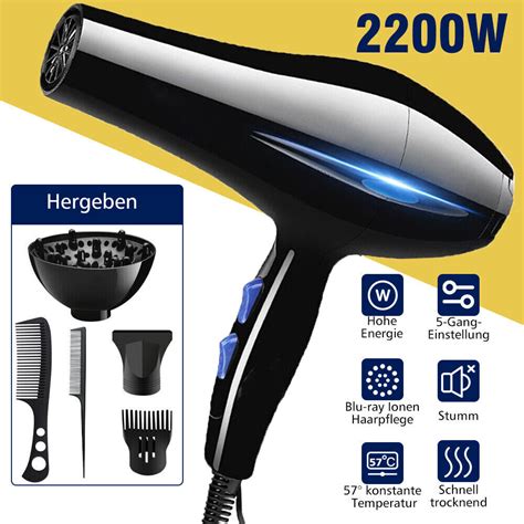 Profi Haartrockner Haarföhn Föhn 2200W Fön Trockner Haare Dryer Haarfön