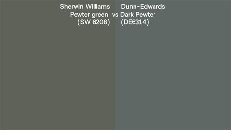 Sherwin Williams Pewter green (SW 6208) vs Dunn-Edwards Dark Pewter ...