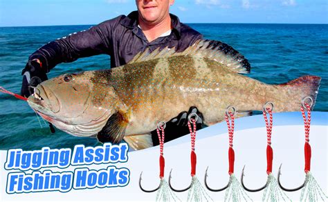 Amazon Fishing Jigging Assist Hooks Kit Pcs Small Jig Assist