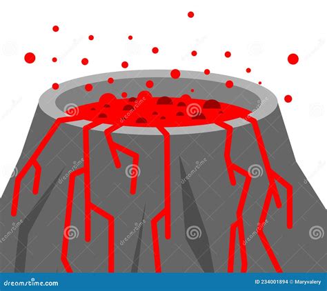 Desenho Animado De Vulc O Isolado Montanha Cratera E Lava