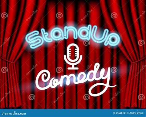 Stand Up Comedy Red Curtain Stock Vector Illustration Of Background