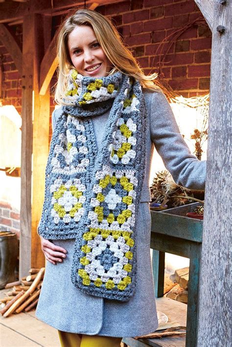 Ladies Granny Square Scarf Crochet Pattern Crochet Sweater Pattern