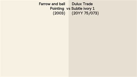 Farrow And Ball Pointing 2003 Vs Dulux Trade Subtle Ivory 1 20yy 75073 Side By Side Comparison