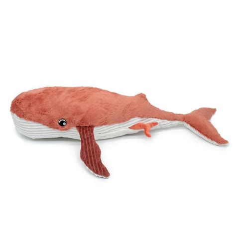 Peluche géante Les Ptipotos baleine et son bébé Gravillou terracotta