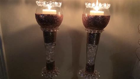 Dollar Tree Diy Tall Glam Candle Holders Youtube