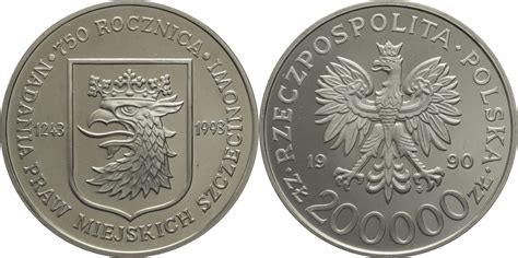 Polen Volksrepublik 200000 Zloty 1993 MW 750 Jahre Szczecin PP MA Shops