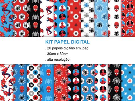 Kit Papel Digital Homem Aranha Elo Produtos Especiais