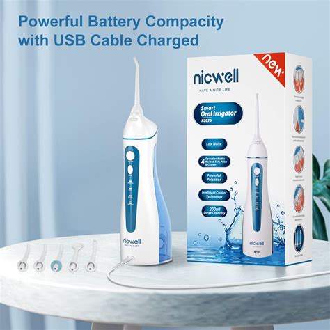 Nicwell Irrigador dental dental inalámbrico para dientes 4 modos de