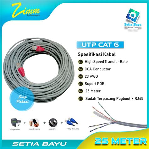 Jual Kabel Lan Indoor Utp Cat Zimmlink Panjang Meter Siap Pakai