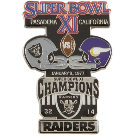 Oakland Raiders Super Bowl Xi Collectors Pin