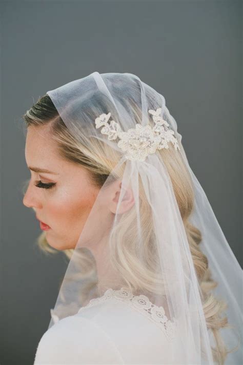 Gold Lace Juliet Bridal Cap Wedding Veil Alencon Lace Veil Etsy