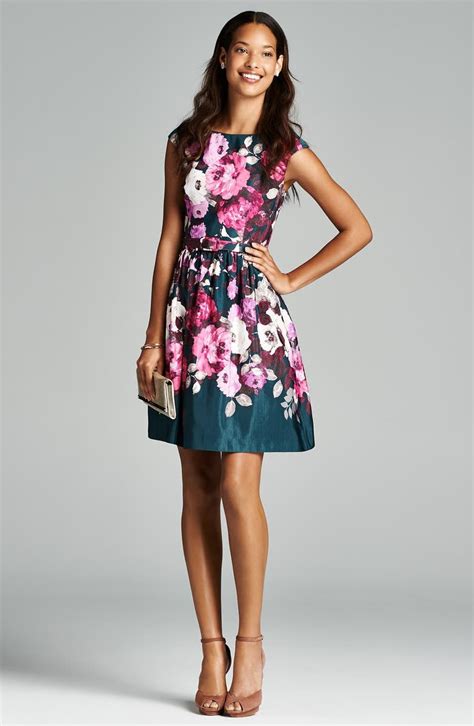 Eliza J Belted Floral Print Fit And Flare Dress Nordstrom