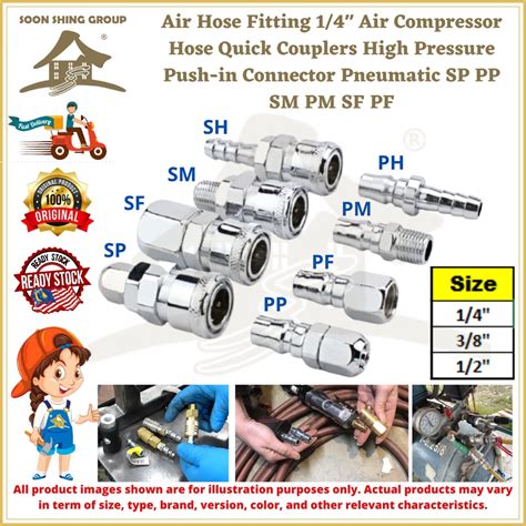 Air Hose Fitting 1 4 Air Compressor Hose Quick Couplers High Pressure Push In Connector