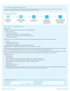 Fillable Online Trust Account Application Form ANZ Securities Fax