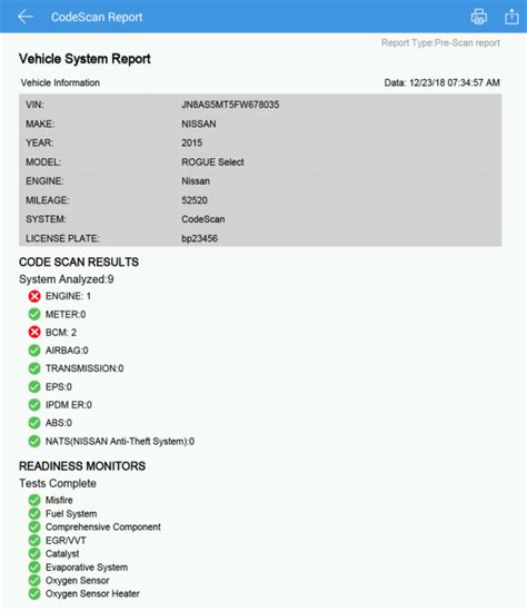 Pre Post Scan Report Fcar Tech Usa