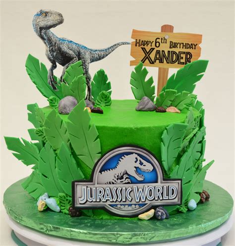 Jurassic World Theme Cake Dinosaur Themed Birthday Party Dinosaur Birthday Cakes Jurassic