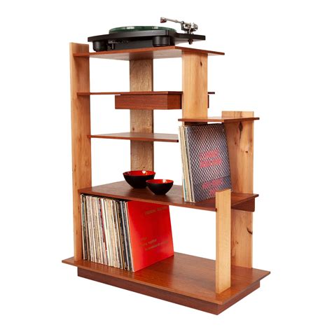 Custom Made Wood Stereo Cabinet /Turntable Shelf | Chairish