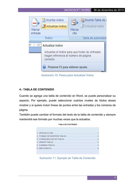 Estilos Indices Y Tablas De Contenido E Ilustraciones Pdf