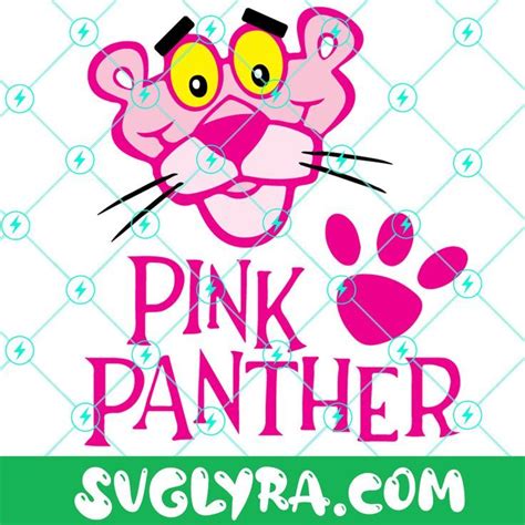 The Pink Panther Logo With Paw Prints On It